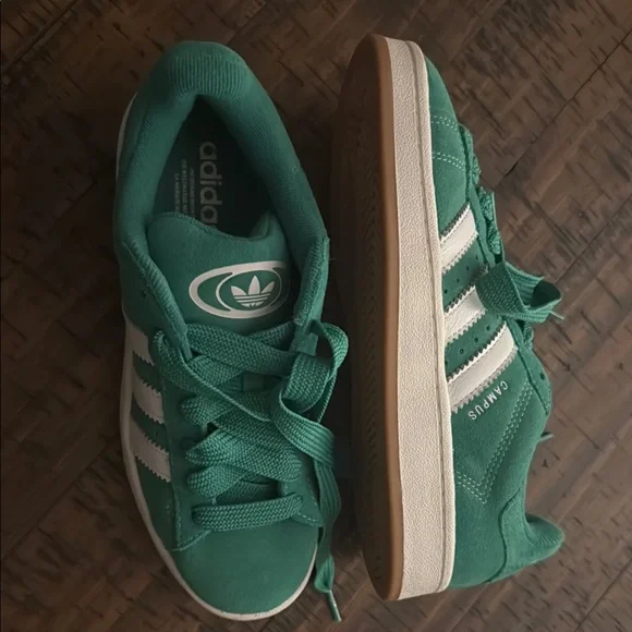 adidas gazelle silver green womens adidas Kids' Grade School Campus 00s Shoes, Size 5.5, Dark Green/White